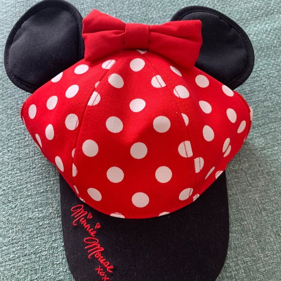 Disney Other - Disney Minnie Mouse Polka Dot Baseball Cap Hat